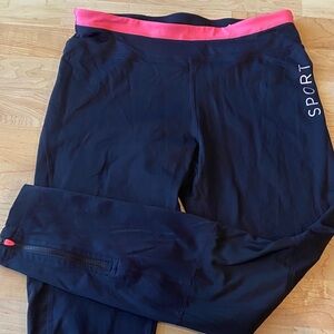 Women’s Black and Pink Tommy Hilfiger Sport Leggings